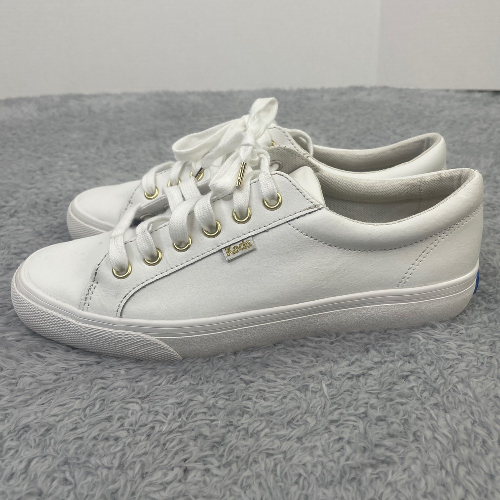 Keds‎ Jump Kick Sneakers Womens 9 White Leather Gold Hardware WH63681